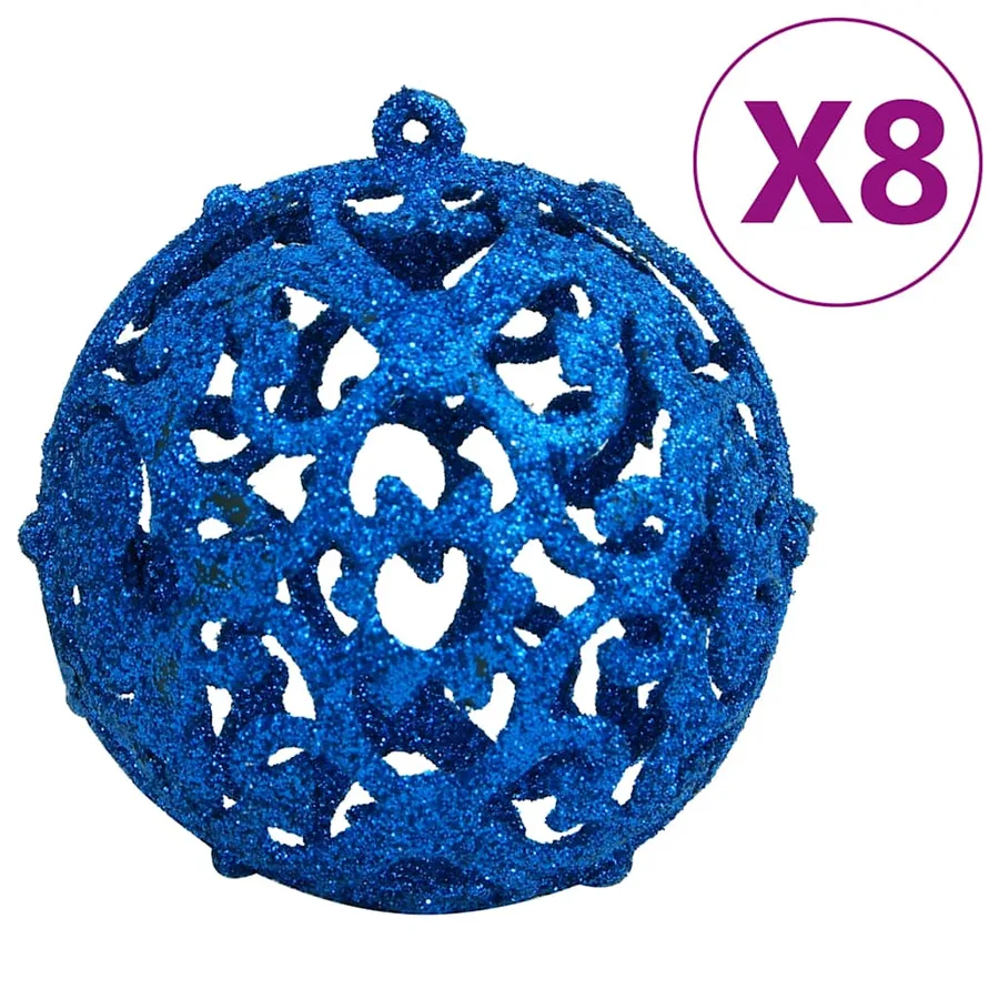 Ensemble de boules de Noël 111 pièces bleu polystyrène - 4