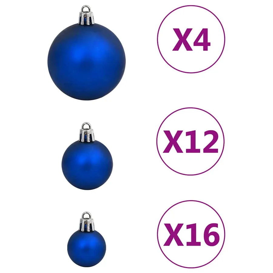 Ensemble de boules de Noël 111 pièces bleu polystyrène - 5
