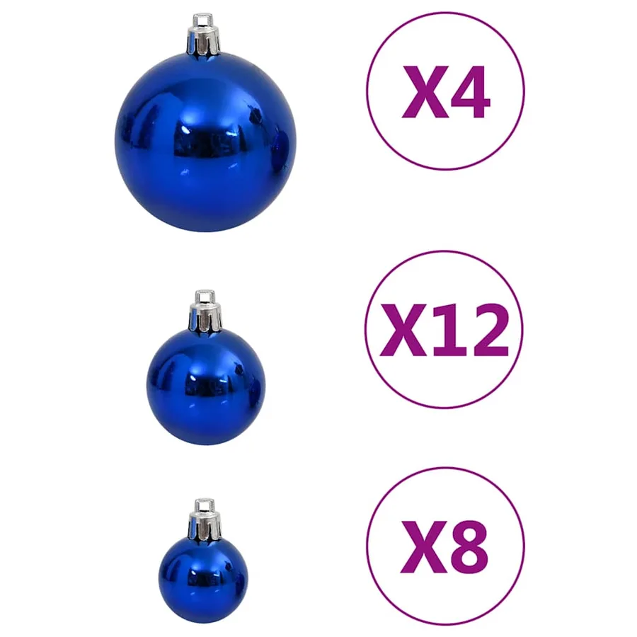 Ensemble de boules de Noël 111 pièces bleu polystyrène - 6
