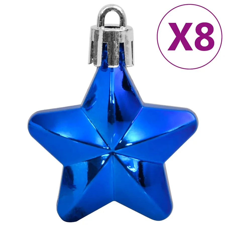 Ensemble de boules de Noël 111 pièces bleu polystyrène - 8