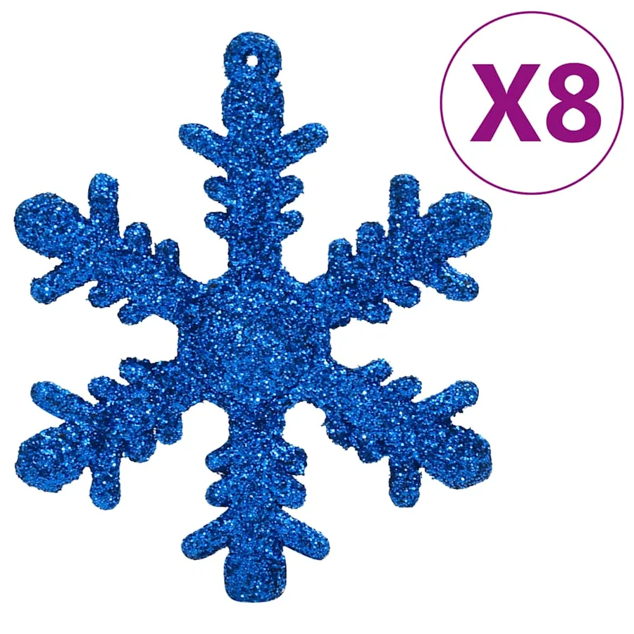 Ensemble de boules de Noël 111 pièces bleu polystyrène - 9