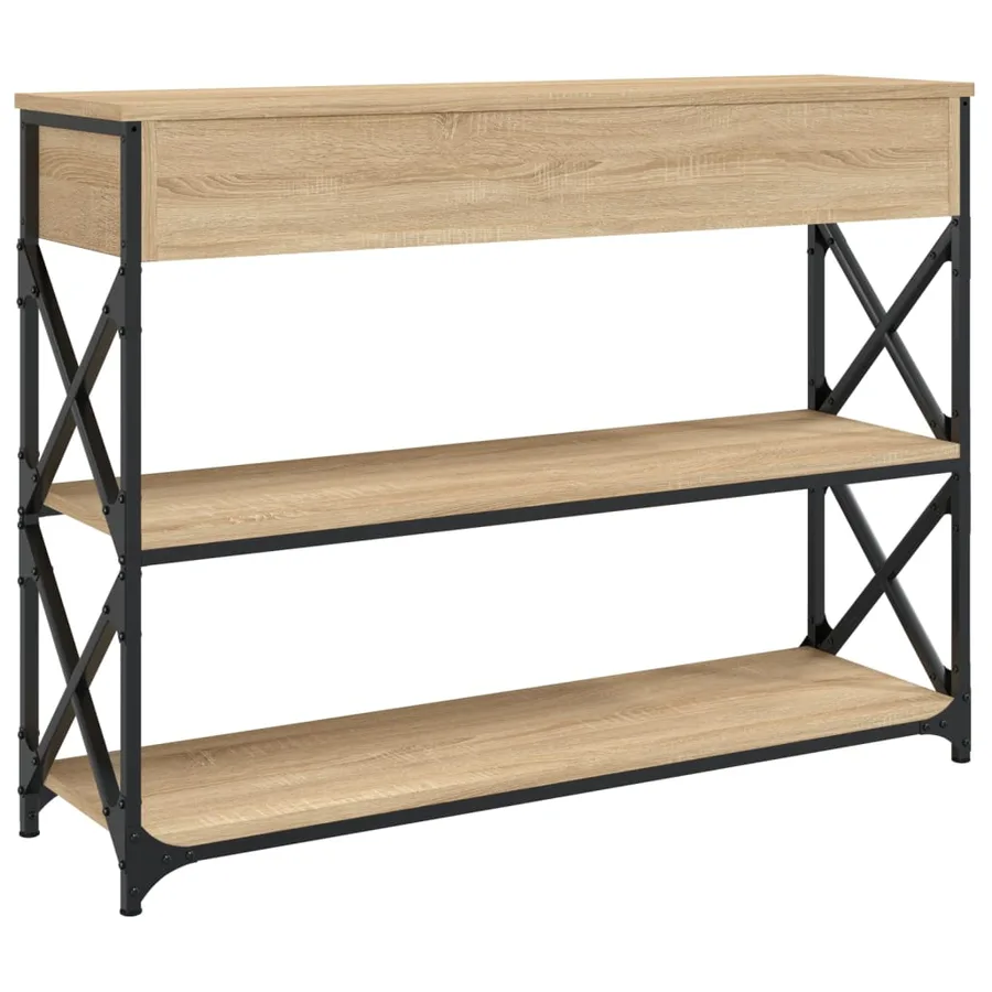 Table console chêne sonoma 100x28x75 cm bois d'ingénierie - 8