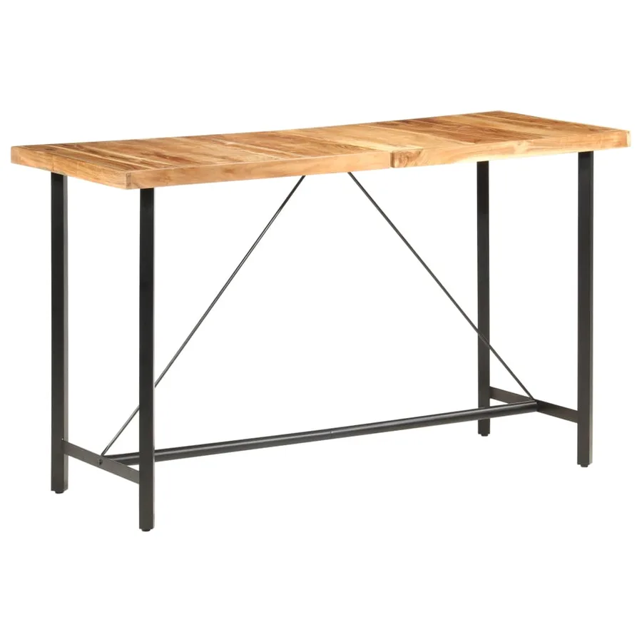 Ensemble de bar 9 pcs Bois d'acacia solide et cuir véritable - 16