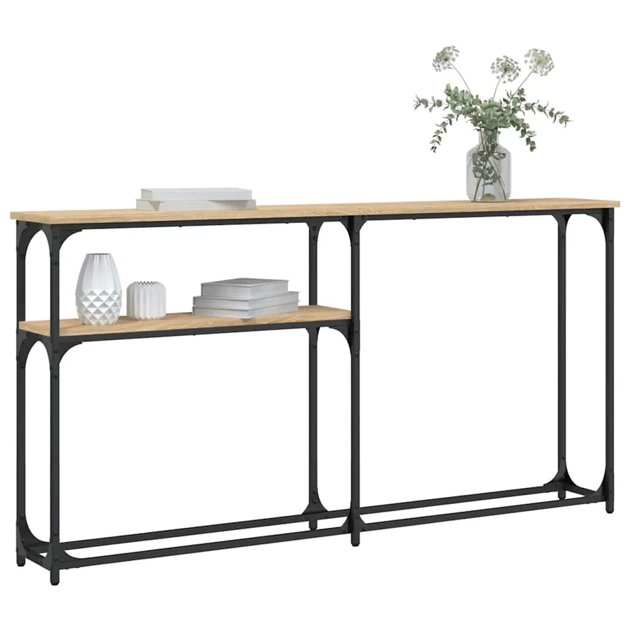 Table console chêne sonoma 145x22,5x75 cm bois d'ingénierie - 3