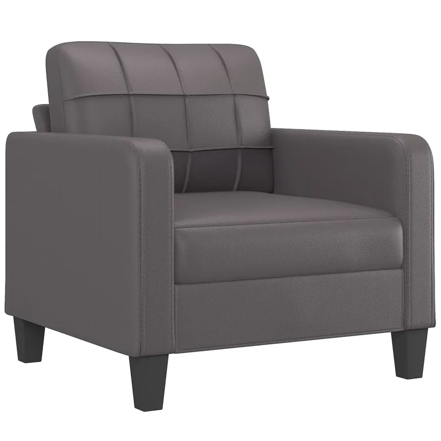 Ensemble de canapés 4 pcs avec coussins Gris Similicuir - 3