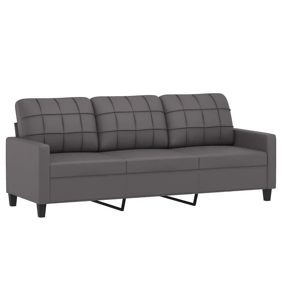 Ensemble de canapés 4 pcs avec coussins Gris Similicuir - 5