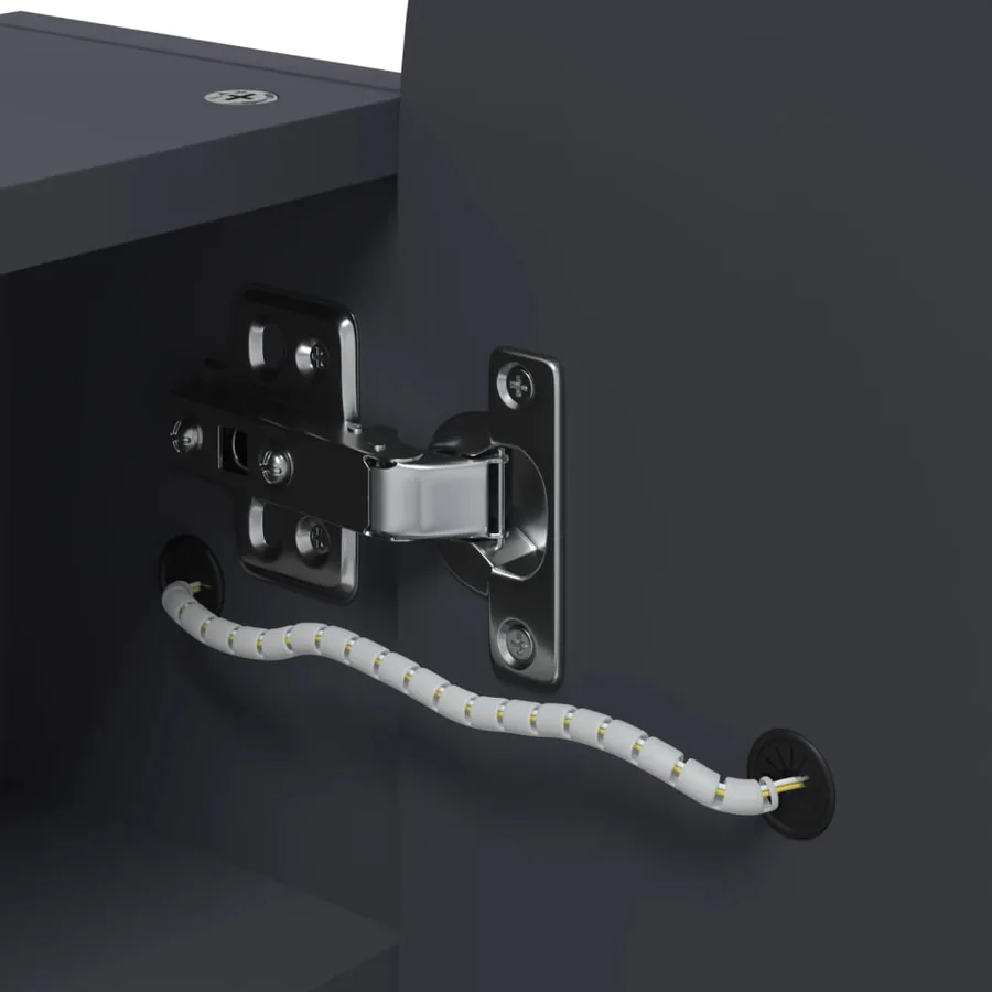 Armoire de bain à miroir avec LED arquée gris 42x13x70 cm - 10