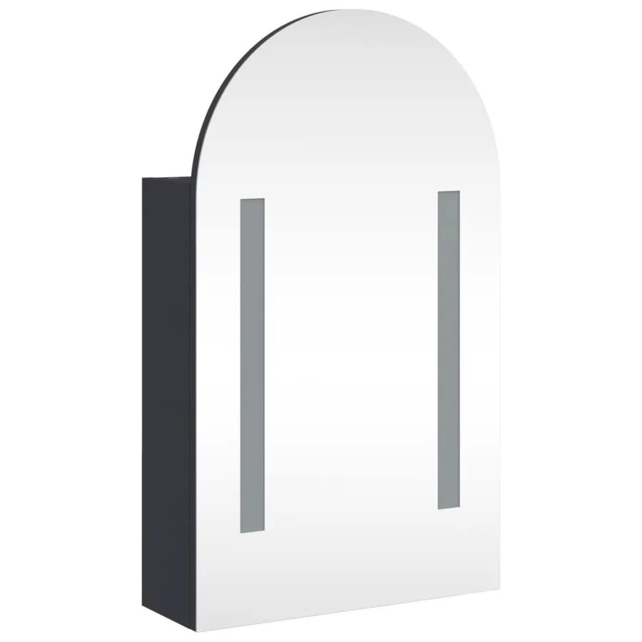 Armoire de bain à miroir avec LED arquée gris 42x13x70 cm - 4