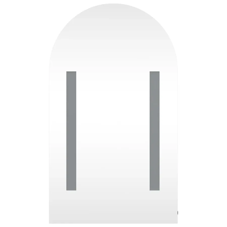 Armoire de bain à miroir avec LED arquée gris 42x13x70 cm - 6