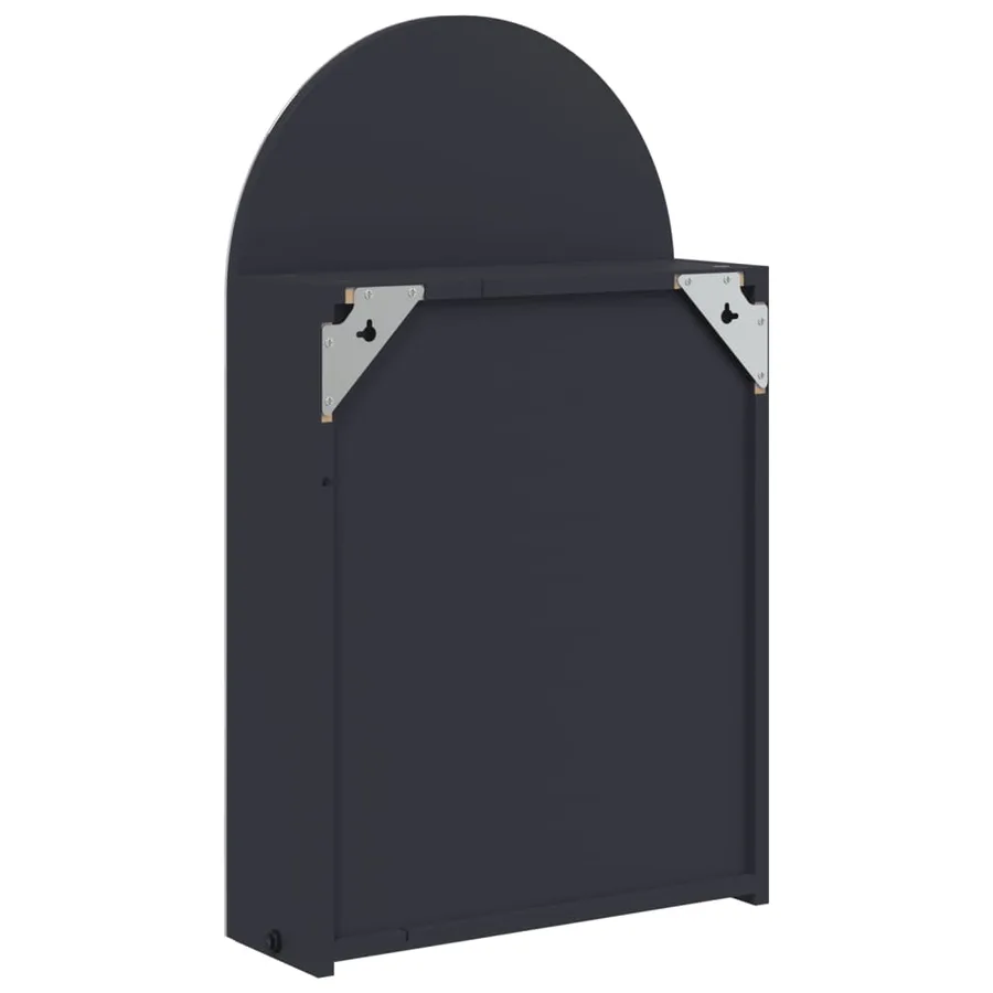 Armoire de bain à miroir avec LED arquée gris 42x13x70 cm - 8