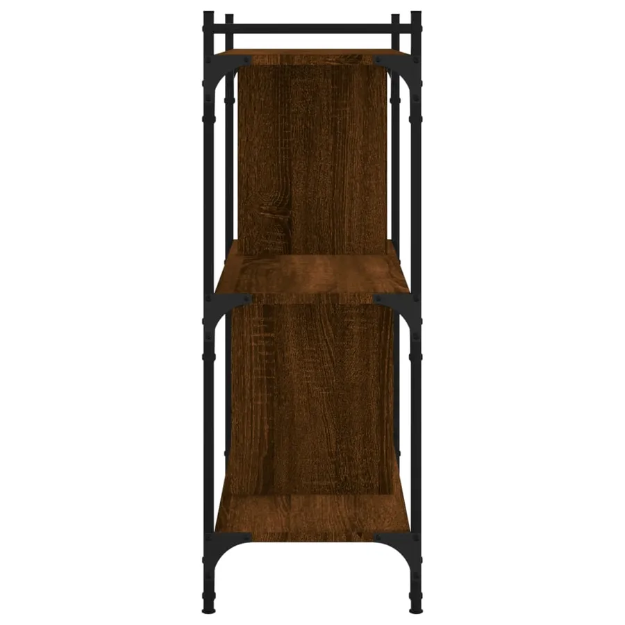 Bibliothèque 3 niveaux chêne brun 76x32x88 cm bois d'ingénierie - 5