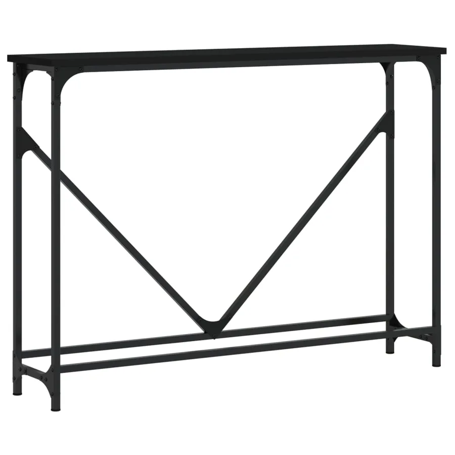Table console noir 102x22,5x75 cm bois d'ingénierie - 2