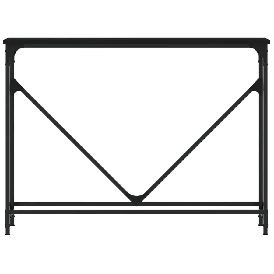 Table console noir 102x22,5x75 cm bois d'ingénierie - 4