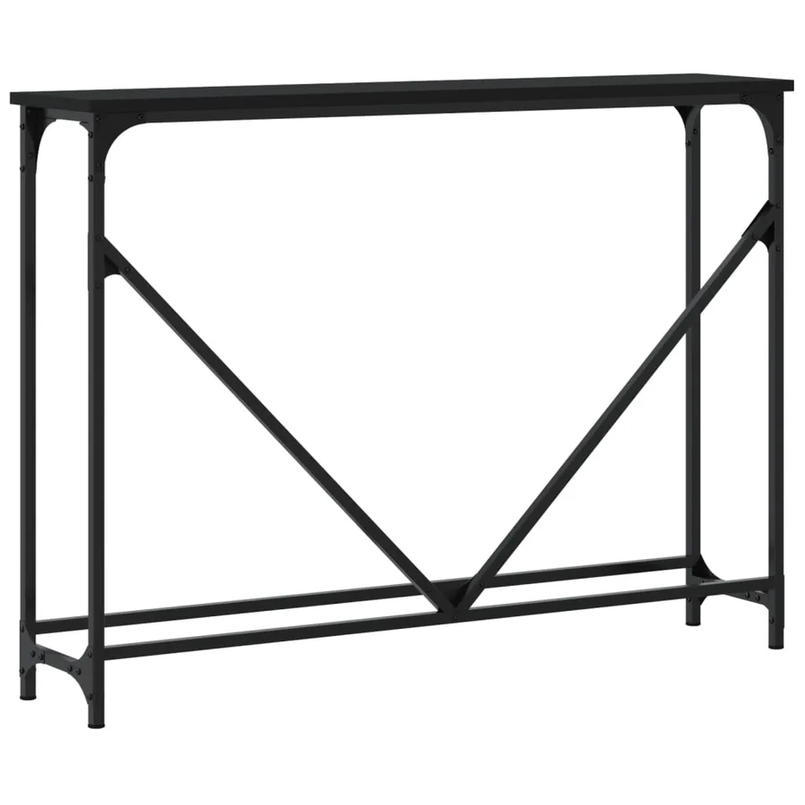 Table console noir 102x22,5x75 cm bois d'ingénierie - 6