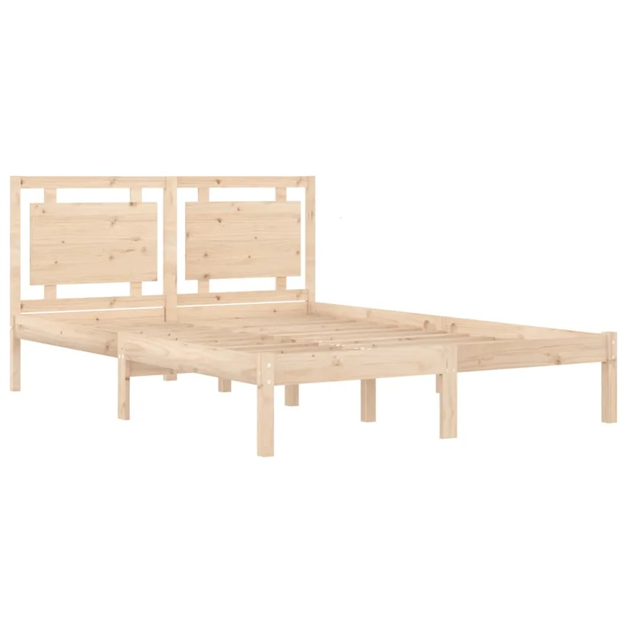 Cadre de lit sans matelas 150x200 cm bois massif - 4
