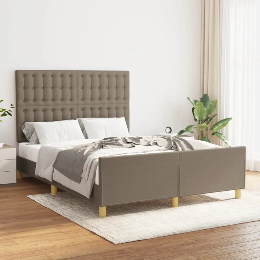 Cadre de lit sans matelas taupe 140x200 cm tissu