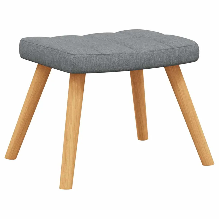 Chaise à bascule avec tabouret Gris clair Tissu - 8