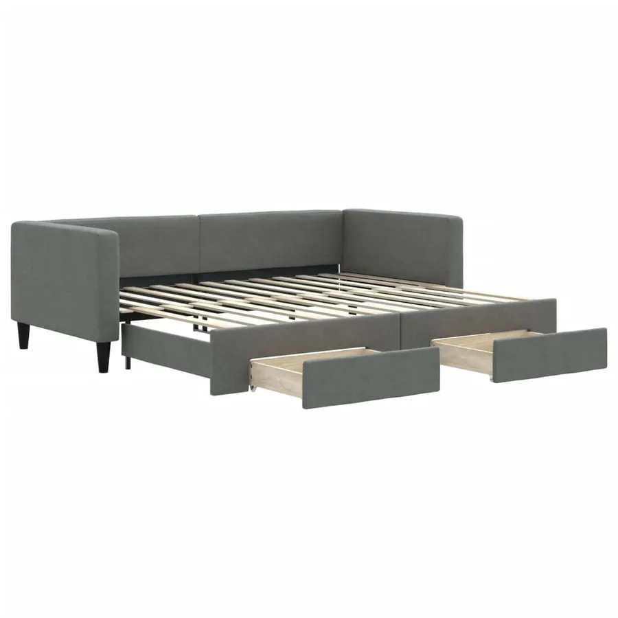 Lit de jour avec gigogne et tiroirs sans matelas 90x200 cm - 2