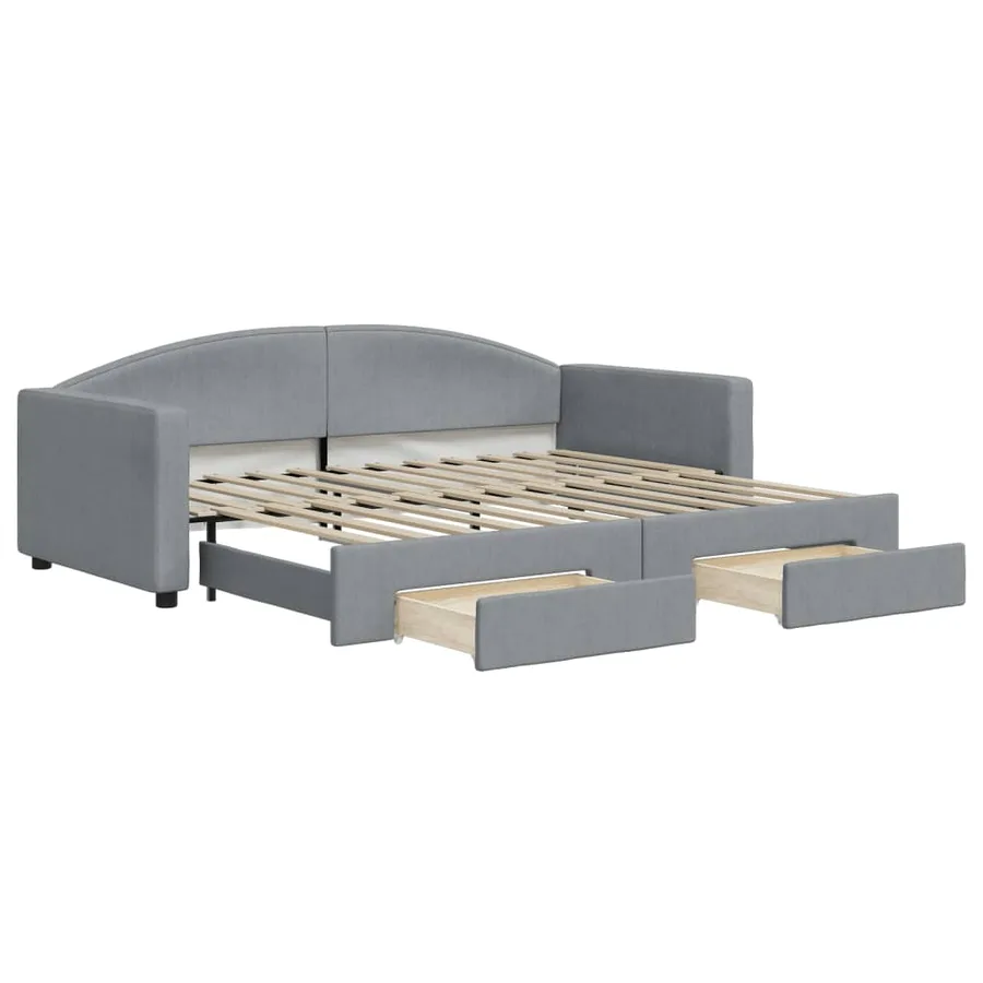 Lit de jour avec gigogne et tiroirs sans matelas 90x200 cm - 2