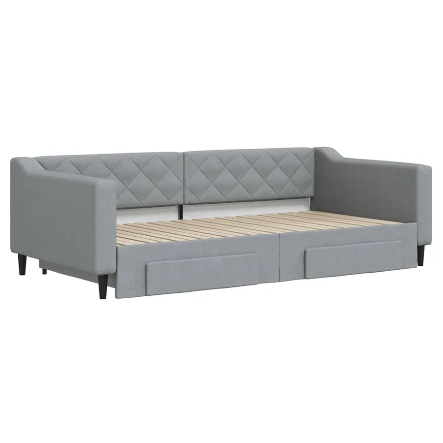 Lit de jour avec gigogne et tiroirs sans matelas 100x200 cm - 3