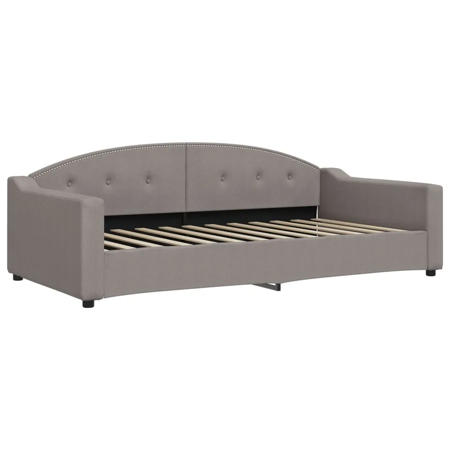 Lit de jour avec gigogne et tiroirs taupe 100x200 cm tissu - 6