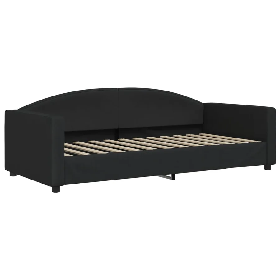 Lit de jour avec gigogne et tiroirs sans matelas noir 90x200 cm - 6