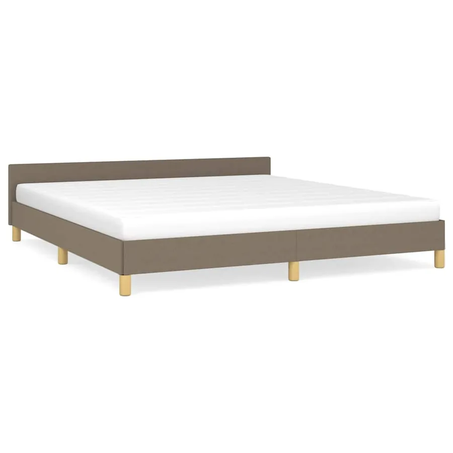 Cadre de lit sans matelas taupe 180x200 cm tissu - 2