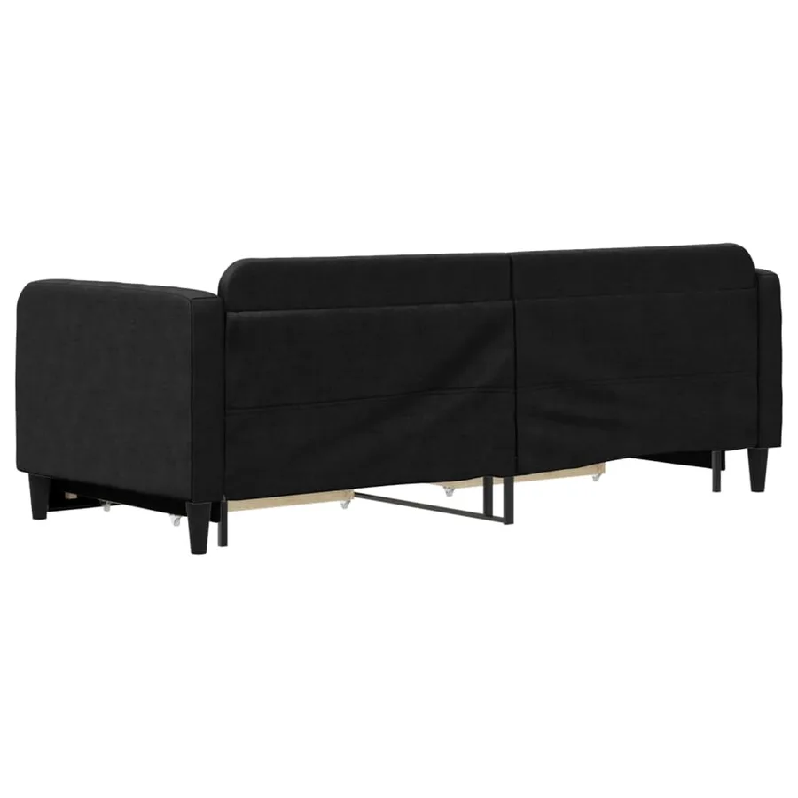 Lit de jour avec gigogne et tiroirs sans matelas noir 80x200 cm - 5