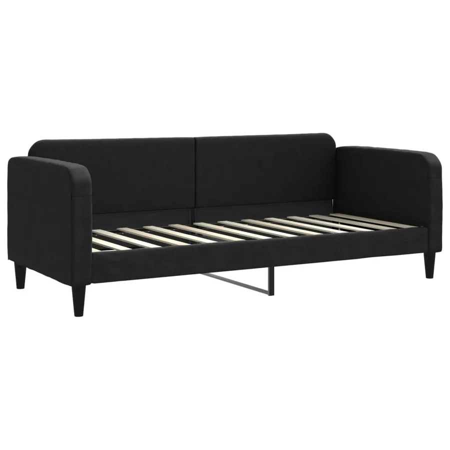 Lit de jour avec gigogne et tiroirs sans matelas noir 80x200 cm - 6