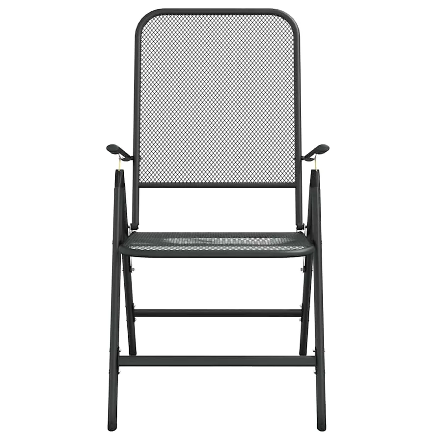 Ensemble à manger de jardin 7 pcs anthracite métal maille - 5