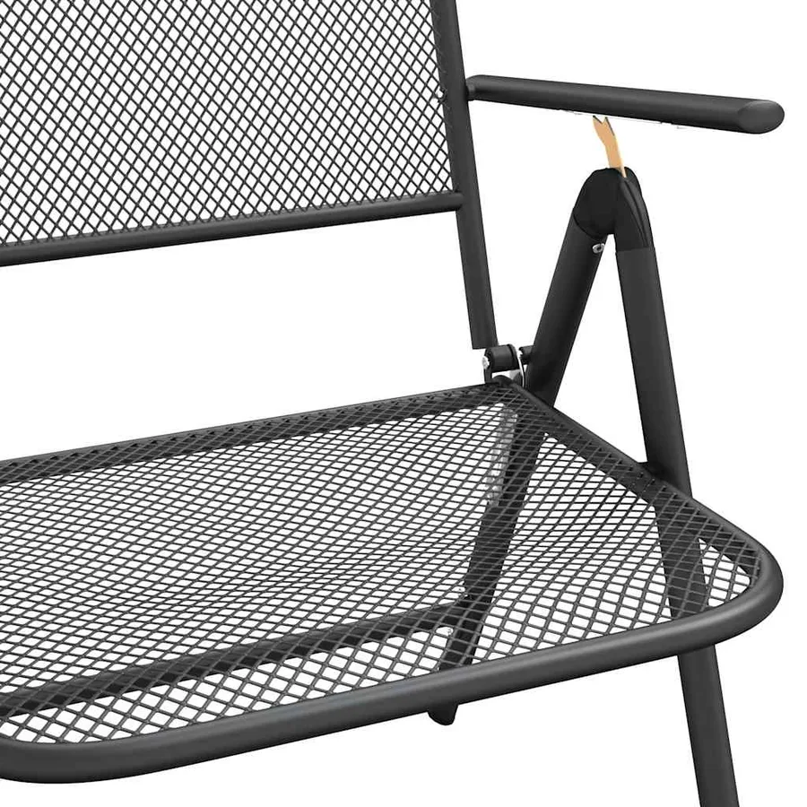 Ensemble à manger de jardin 7 pcs anthracite métal maille - 9