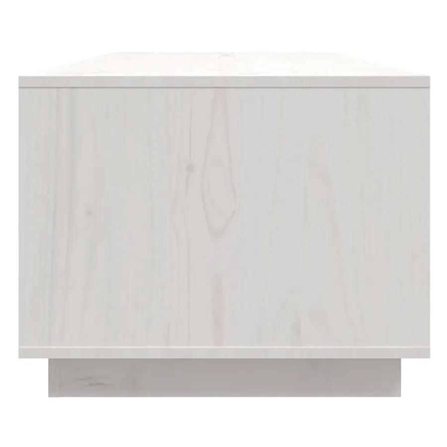 Table basse Blanc 110x50x40 cm Bois massif de pin - 7