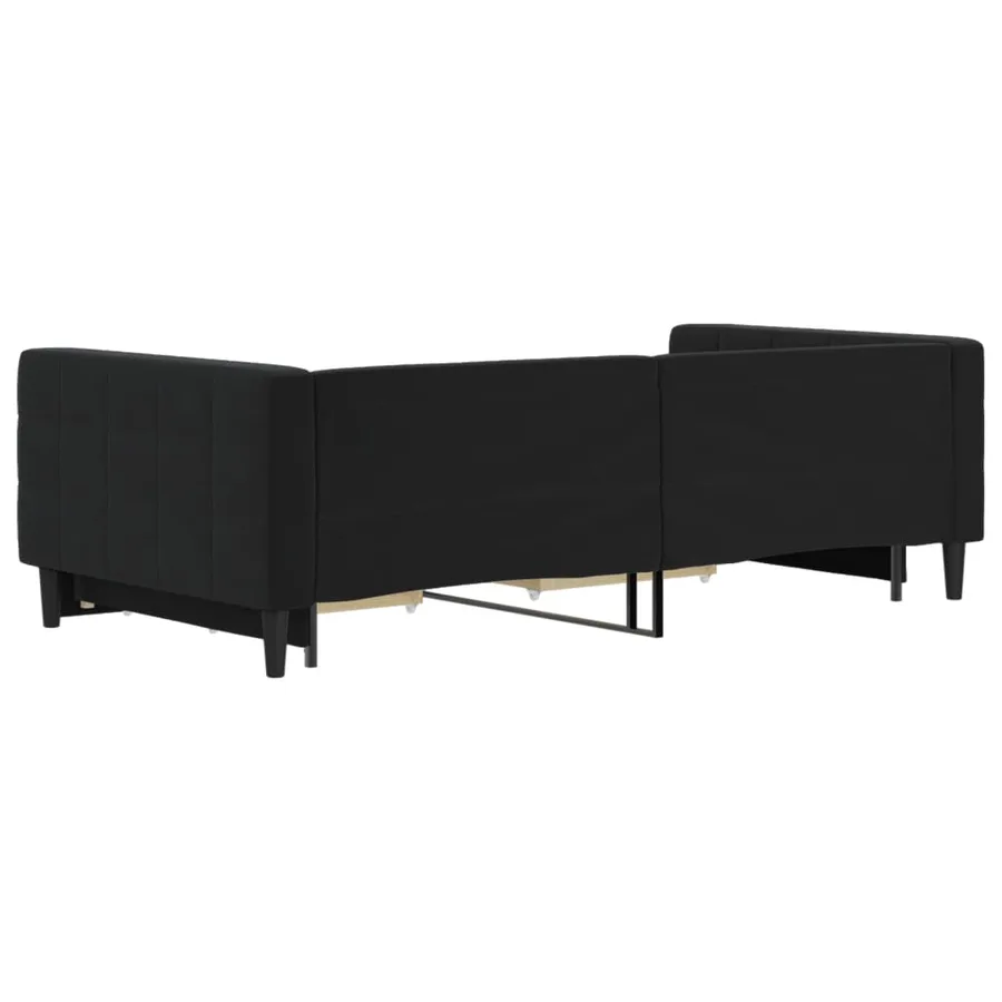 Lit de jour avec gigogne et tiroirs sans matelas noir 100x200cm - 5