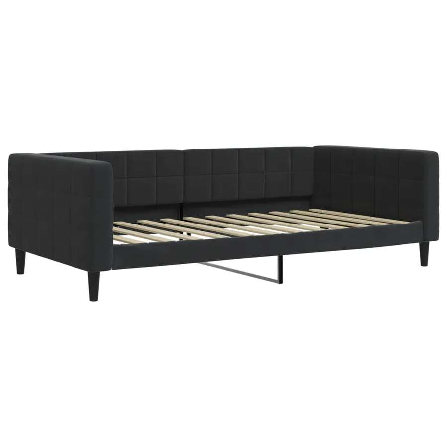 Lit de jour avec gigogne et tiroirs sans matelas noir 100x200cm - 6