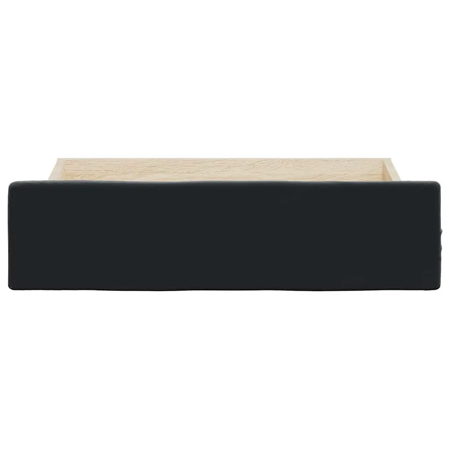 Tiroirs de lit 2 pcs noir bois d'ingénierie et velours - 4
