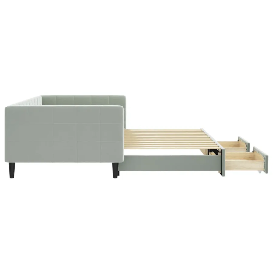Lit de jour avec gigogne et tiroirs sans matelas 100x200 cm - 4