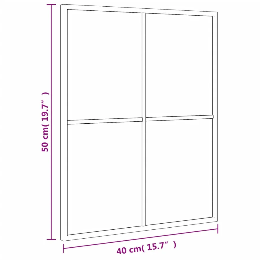 Miroir mural noir 40x50 cm rectangulaire fer - 8