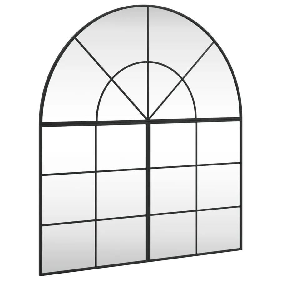 Miroir mural noir 100x110 cm arche fer - 2