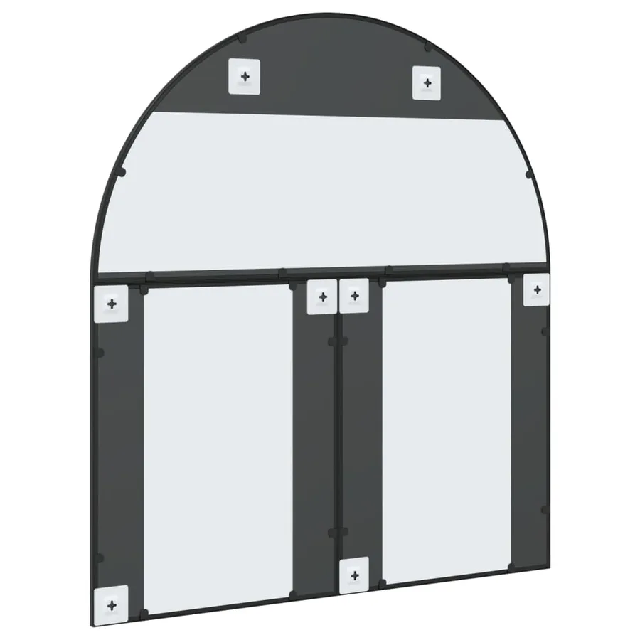 Miroir mural noir 100x110 cm arche fer - 5