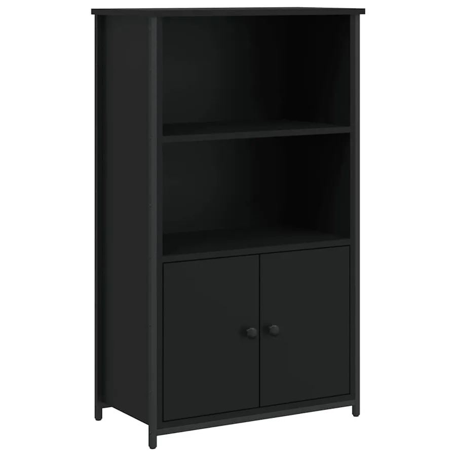 Buffet haut noir 62x32x103,5 cm bois d'ingénierie - 2