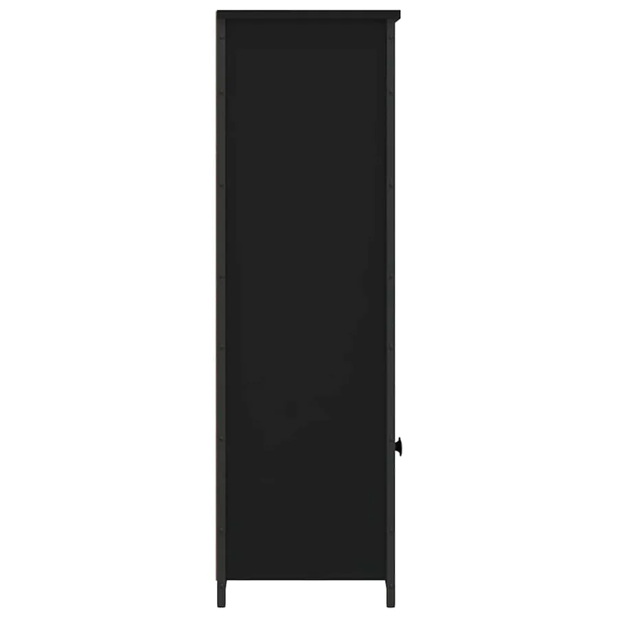 Buffet haut noir 62x32x103,5 cm bois d'ingénierie - 6