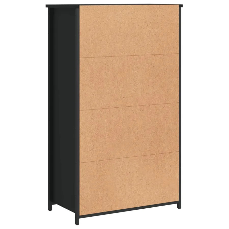 Buffet haut noir 62x32x103,5 cm bois d'ingénierie - 7