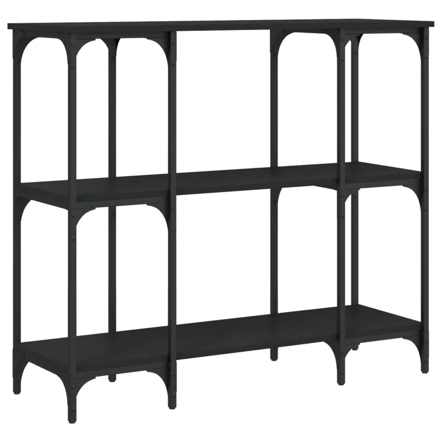 Table console noir 102x35x90 cm bois d'ingénierie - 2