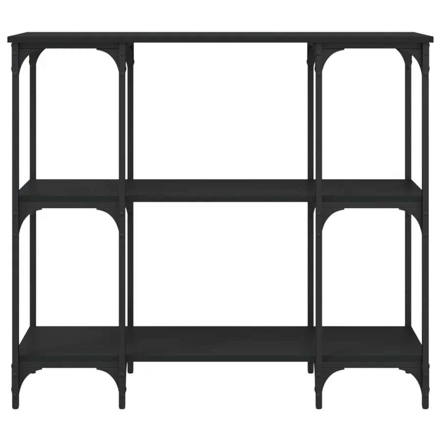 Table console noir 102x35x90 cm bois d'ingénierie - 4