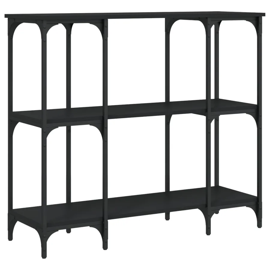 Table console noir 102x35x90 cm bois d'ingénierie - 6