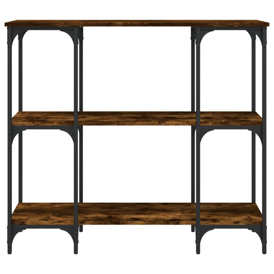 Table console chêne fumé 102x35x90 cm bois d'ingénierie - 4