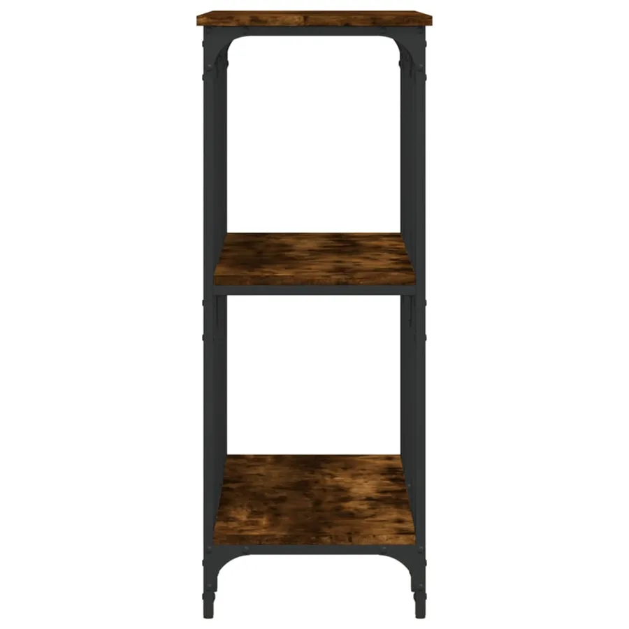 Table console chêne fumé 102x35x90 cm bois d'ingénierie - 5