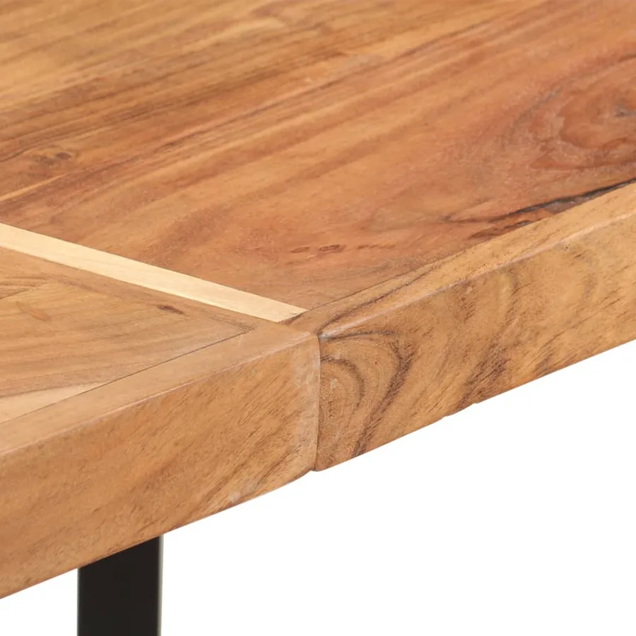Table de bar 150x70x107 cm bois massif d'acacia et fer - 7