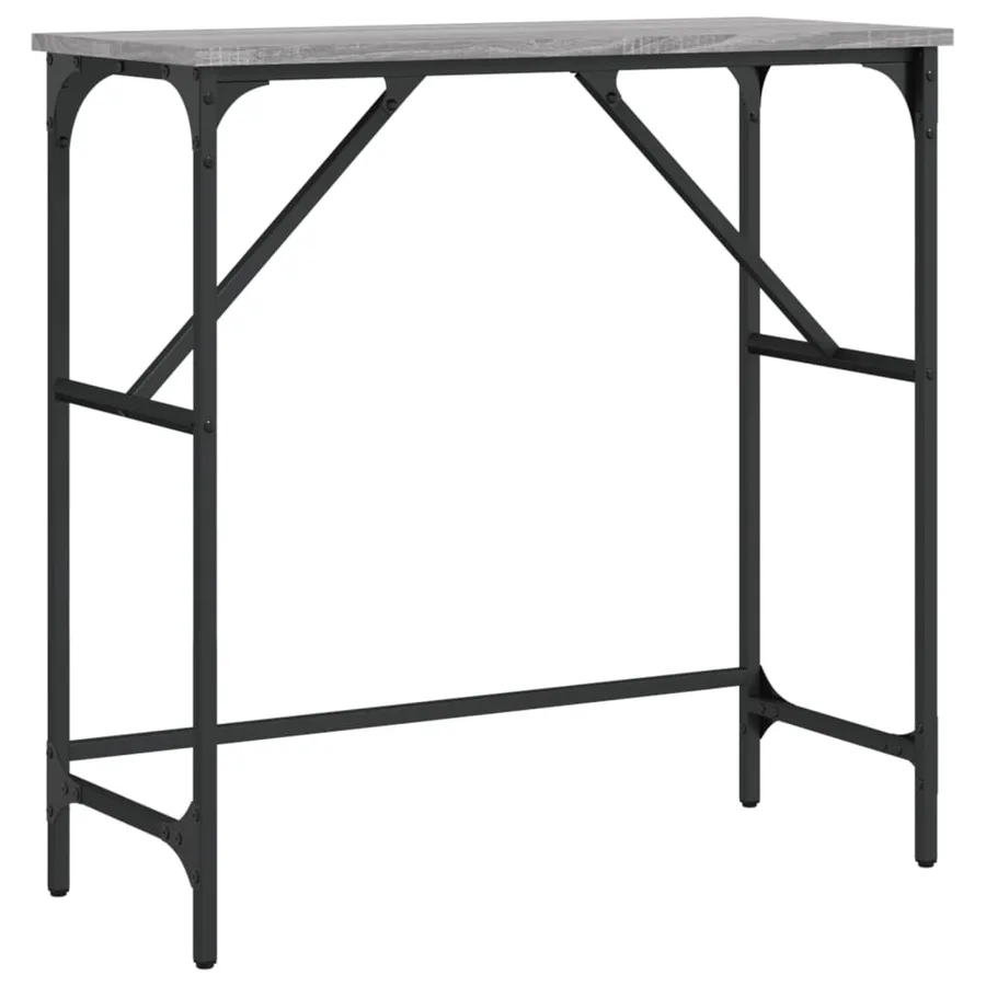 Table console sonoma gris 75x32x75 cm bois d'ingénierie - 2