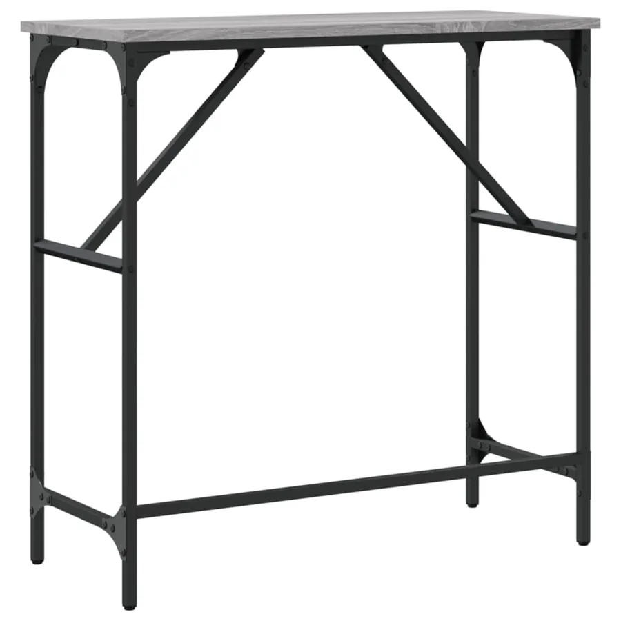 Table console sonoma gris 75x32x75 cm bois d'ingénierie - 6